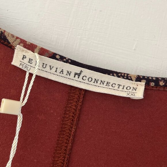 Peruvian Connection Woman's Plus-Size Brown Floral Casbah Maxi Dress Sz XXL - Picture 5 of 11